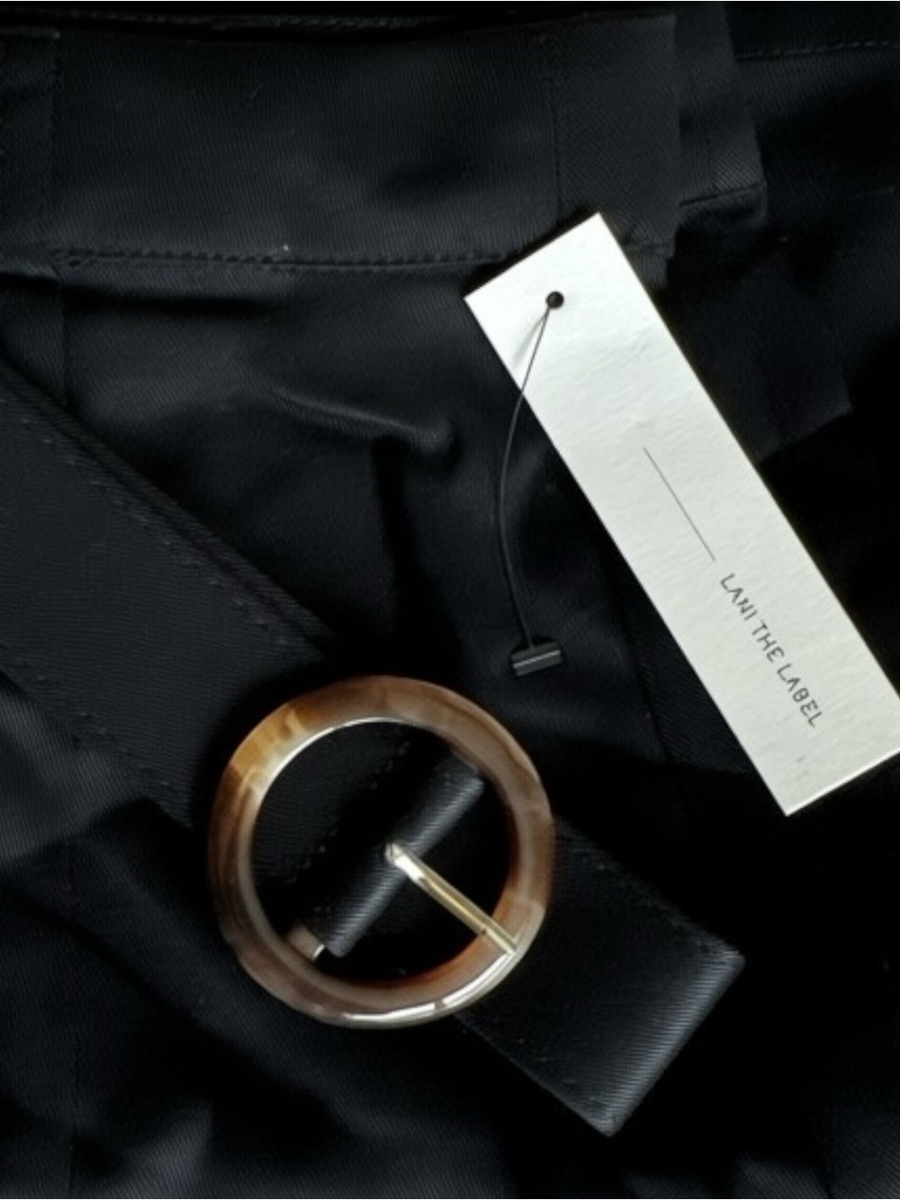 Lani The Label Black Belted Mini Skirt with Front Slits Size L NWT - Picture 5 of 6